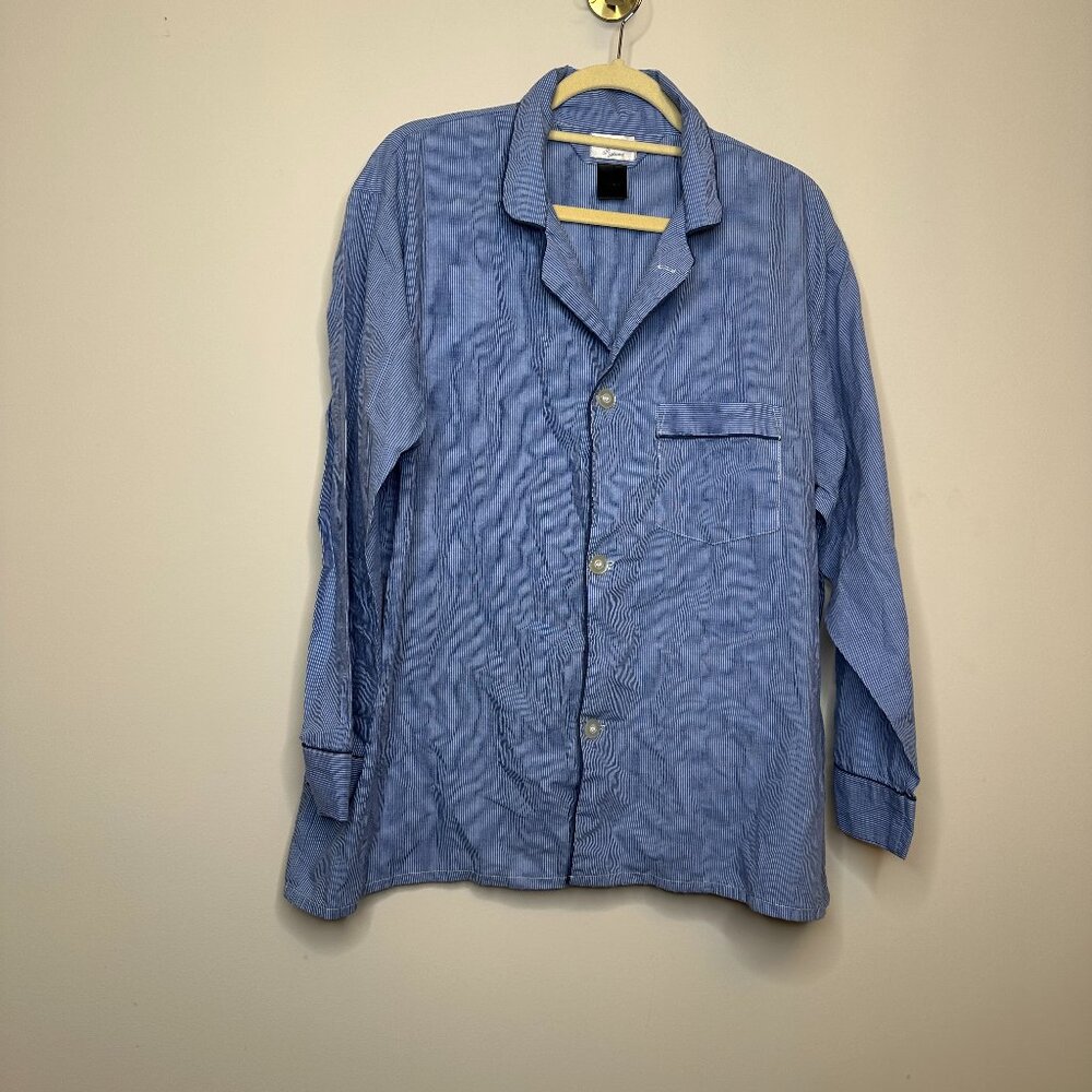 Christian Dior Blue Pinstripe Pajama Top Men's XL